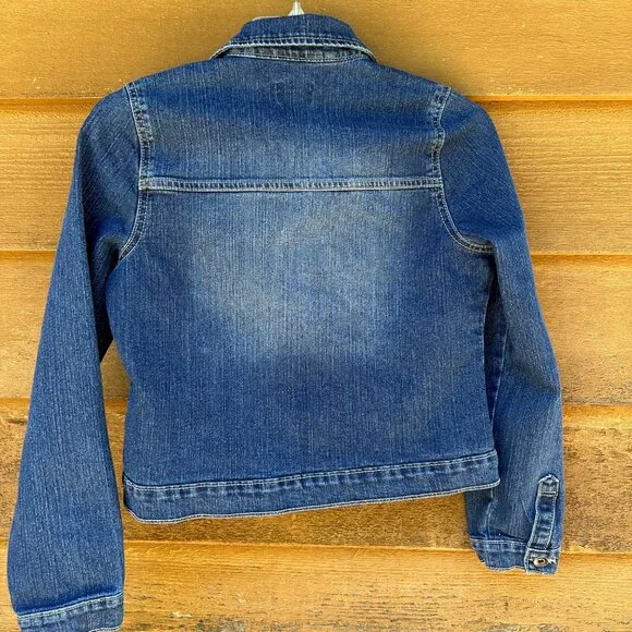 Children’s Place Dark Blue Button Up Denim Girls Jean Jacket Size 16 - Picture 7 of 12